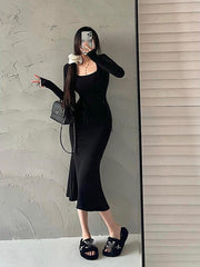 Sexy Drawstring Pleated Long Maxi Dresses