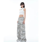 Women's Camouflage Cargo Pants Hip Hop Oversized Streetwear Spring Autumn Straight New Wide Leg High Street Fashion Casual Trousers