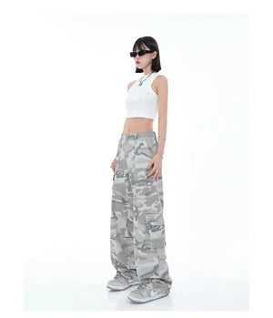 Women's Camouflage Cargo Pants Hip Hop Oversized Streetwear Spring Autumn Straight New Wide Leg High Street Fashion Casual Trousers