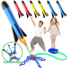 Kids Outdoor Air Powered Rocket Launcher with Foot Pump – Jump & Soar Toy for Active Play