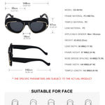 Cat Eye Punk Style Overlay Frame Sunglasses Luxury Fashion Steampunk Double Frame Sun Glasses Y2k Sports Shield Eyewear Sun Shades