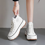 High-Top Lace-Up Casual High Platform Canvas Sneakers Non-Slip Running Shoes Wear Resistant Vulcanized Shoes