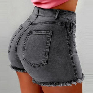 High Waist Jean Shorts for Women Available in Multiple Colors Stretch Denim Distressed Shorts