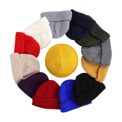 Winter Warm Beanies Casual Short Thread Hat Streetwear Unisex Warm Knit Cap