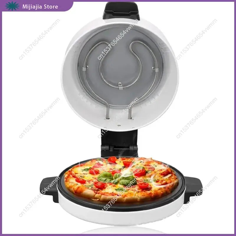 Pizza maker with a pizza inside on a white background