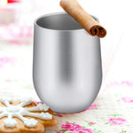 Double-Insulated Stemless Thermos Cup Stainless Steel Glass Tumbler for Wine Beer Soda Tea Cup Retains Heat and Cold