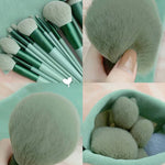 13-Piece Makeup Brush Set Eye Shadow Foundation Cosmetic Brush Eyeshadow Blush Beauty Soft Make Up Brushes w/ Bag