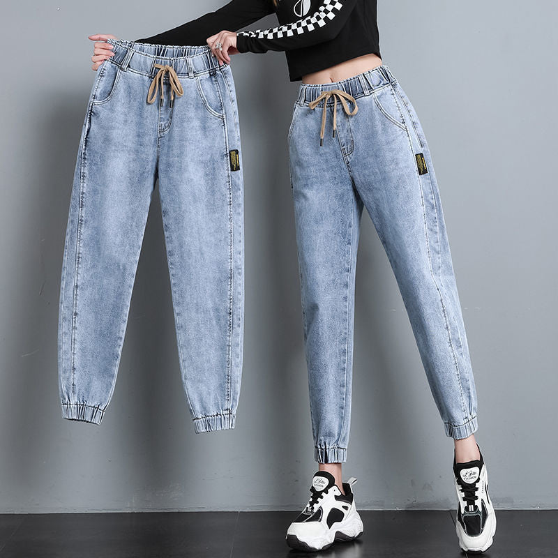 Women's Vintage High Waist Jeans Ankle Length Denim Pants Casual Stretch Jeans
