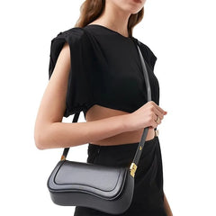 Elegant Crossbody Bag with Sleek Minimalist Design Retro Underarm Saddle Handbag