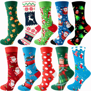 Women's and Men Christmas Socks Fun Christmas Santa Claus Tree Snowflake Festive Crew Socks