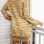 Women's Vintage Knitted Loose Dress Casual Chic Sweater Dress