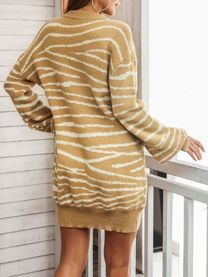 Women's Vintage Knitted Loose Dress Casual Chic Sweater Dress