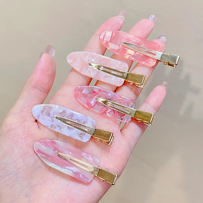 Pink Seamless Hair Clip for Women No Bend Clip for Bangs Duckbill Clip Hairpins Hair Styling Tool