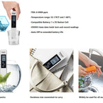 4-in-1 Digital Water Quality Tester TDS EC Meter, Range 0 to 9990 Multifunctional Water Purity Temperature TEMP PPM Tester