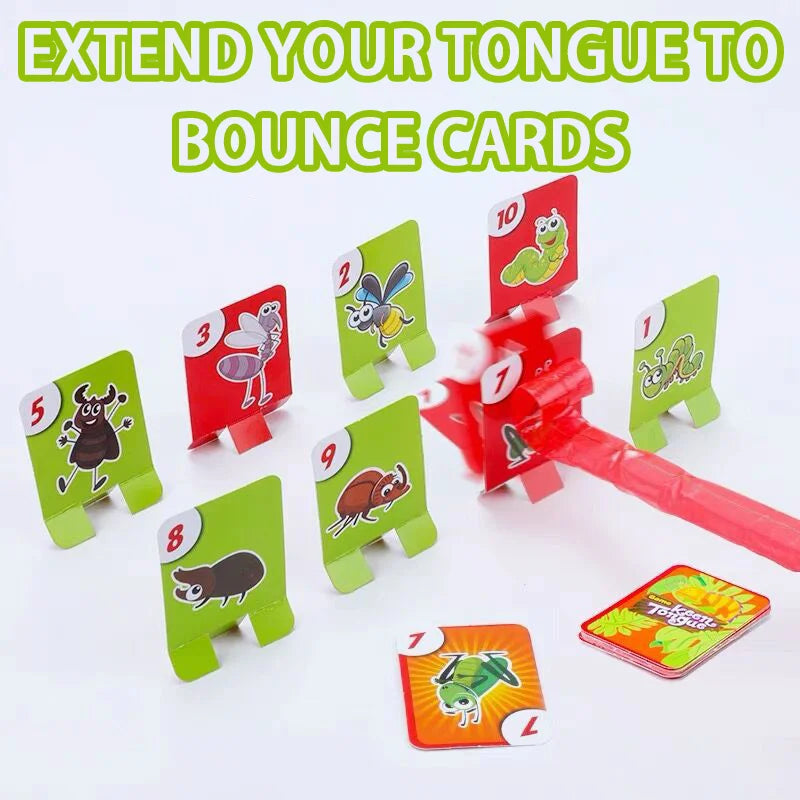 Frog Tongue Slap Game Lizard Mask Wagging Tongue Lick Cards Board Games for Children Family Party Toys Anti-Stress Funny Desktop Game Toys Gift for Kids