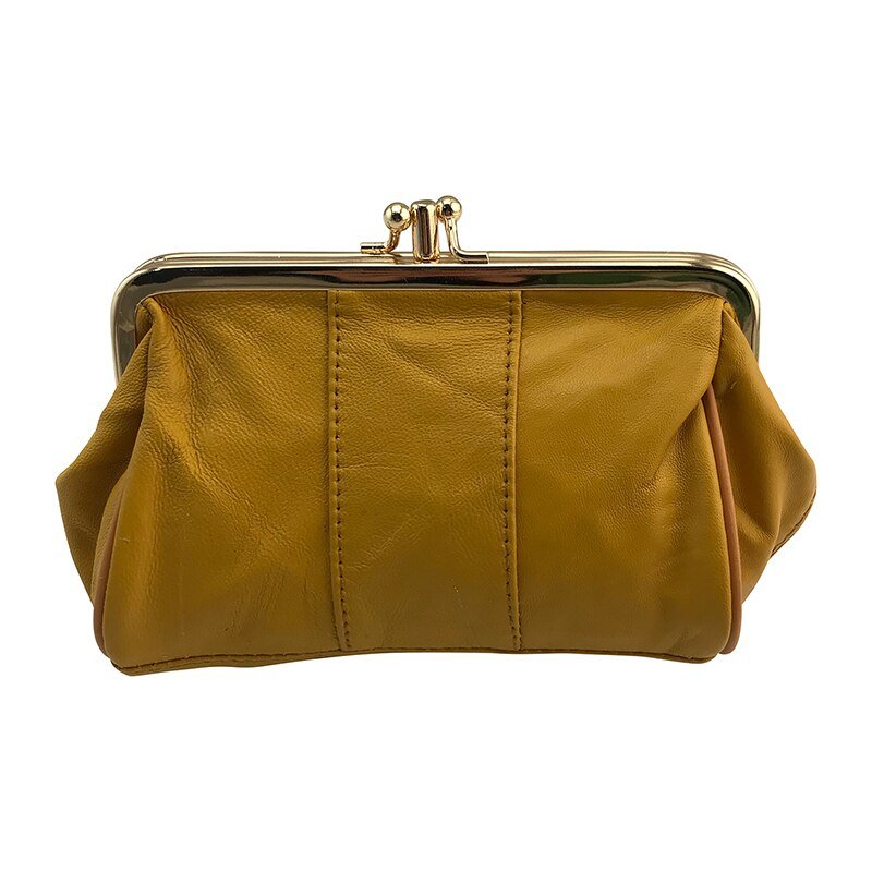 Coin Purse Women Mini Genuine Leather Small Metal Hasp Wallet Card ID Holder Casual Fashion
