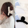 Plush Hair Claw Elegant Acrylic Hairpins Faux Fur Hair Clip Barrette Crab Headwear for Women Girls Hair Accessories