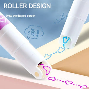 6Pcs/Set Pattern Outline Pen Curve Highlighter Art Marker Roller Tip Curve Liner Painting Scrapbooking