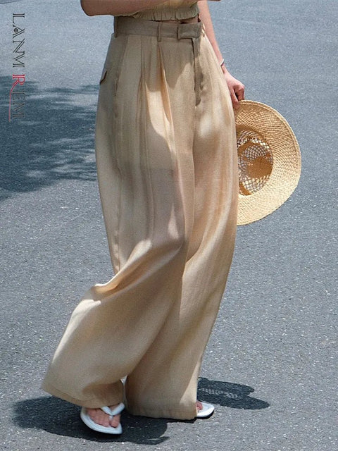 Wide Leg Pants Women High Waist Casual Thin Loose Comfortable Spring Summer Fashion Trousers