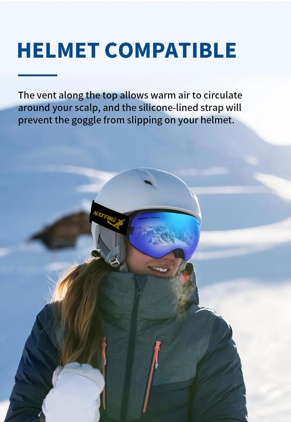 Ski Goggles Double Layer Anti-fog UV400 Snowboard Goggles Snowmobile Glasses Eyewear For Outdoor Sport Skiing