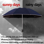 Fully Automatic Reverse Folding Umbrella With LED Flashlight Windproof Reflective Stripe UV Umbrellas For  Rain Or Sun