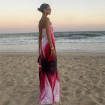 Stunning Strapless Printed Maxi Dress - Chic Women's Beach Robe