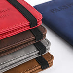 PU Leather Passport Wallet Travel Document Card Holder