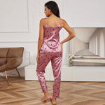 Women's Sexy Pajamas Lingerie Nightwear Set Satin Cami Sleeveless Top with Trousers Pajamas