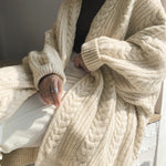 Women's Long Knitted Cardigan Oversized Jacket Cozy Warm Long Sleeve Cardigan