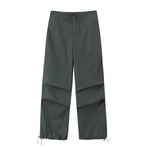 Women's Vintage Parachute Pants Chic Drawstring Trousers