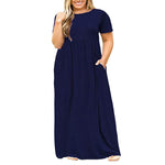 Plus Size Summer Dress for Women Short Sleeve Floral Print Loose Maxi Dress (L-5XL)