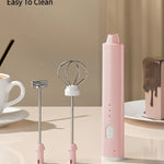 1 PCS USB Rechargeable Handheld Egg Beater 3 Speeds Milk Frother Foam Maker Mixer Coffee Drink Frothing Wand Foamer