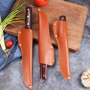 3-Pcs Stainless Steel Forged Butcher Knives Set Meat Cleaver Boning Knife Fishing Accessories  Knife With Holster