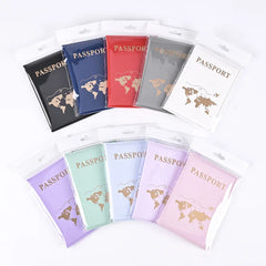 PU Leather Passport Holder Map Pattern Passport Case Cover Travel Passport Protective Cover ID Credit Card Holder Travel Accessories