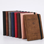 PU Leather Passport Wallet Travel Document Card Holder