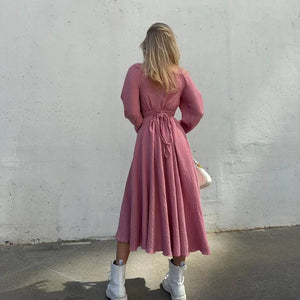 Pink Midi Dress Back side