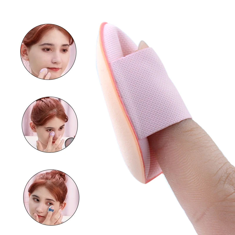 5/10Pcs Mini Finger Makeup Sponges Finger Puff Foundation Small Air Cushioned Powder Sponge Face Concealer BB Cream Cosmetic Applicator Makeup Finger Sponge