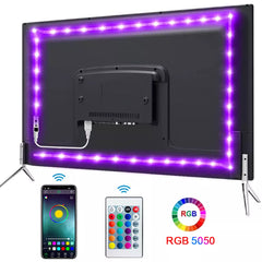 LED Strip Light Rope Light String Tape Bluetooth USB 5050 SMD 5V USB RGB Flexible Lights LED Lamp Tape Ribbon RGB Self-Adhesive For TV Desktop, etc.