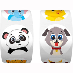 50-500pcs Cartoon Animal Sticker Labels for Children Thank You Stickers Cute Toy Game Tag DIY Gift Sealing Label Decoration Supplies