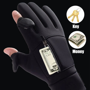 Winter Warm Touch Screen Compatible Gloves Outdoor Windproof Waterproof Cold-proof Gloves Unisex Driving Cycling Fishing Ski Gloves