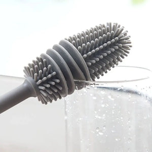 Cleaning Brush Long Handle Silicone Cup Scrub Brush Milk Bottle Water Bottle Cleaner Glass Cup Cleaning Brush Kitchen Cleaning Tools