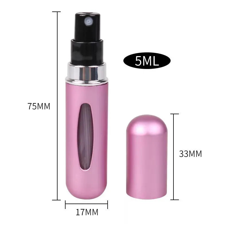 Mini Perfume Refillable Spray Bottle 5ml Portable Refillable Spray Capsule Scent Pump Empty Cosmetic Container Atomizer for Travel