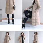 Women's Long Hooded Puffer Coat – Winter Essential - Plus Sizes