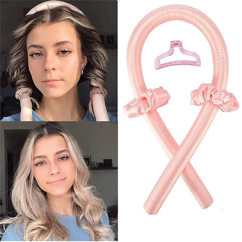 Heatless Hair Curler Silk Ribbon Rod Headband No Heat Rollers Overnight Sleeping Soft Lazy Styling Tool