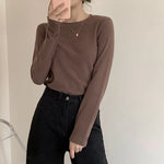 Women's Sweater Fall Winter Apparel Pullovers Long Sleeve Tube Knitted Top