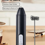 MINI Milk Frother USB Rechargeable 3-Speed Foam Maker Coffee Frappe Whisk Mixer Electric Handle Blender Egg Beater Mixer