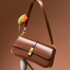 Genuine Leather Women's Underarm Bag High Quality Shoulder Crossbody Bags New Fashion Retro Bags