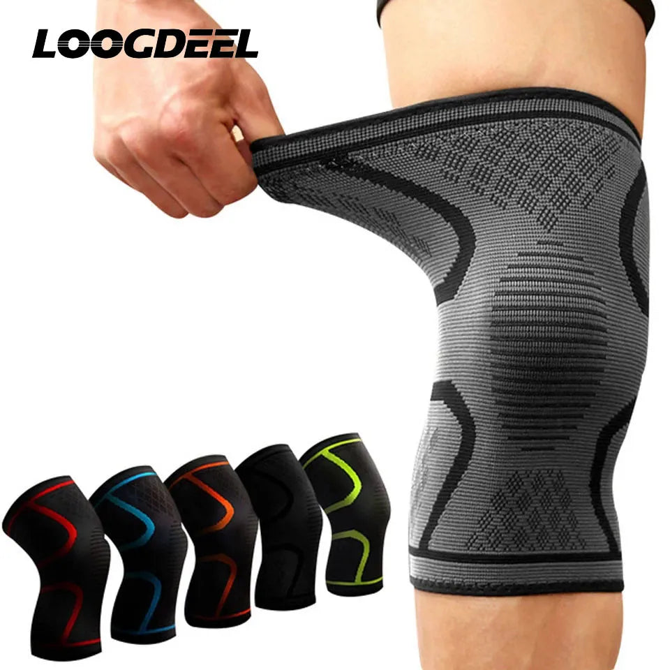 Knee Support Brace Fitness Running Cycling Elastic Nylon Sport Compression Knee Pad Brace for Basketball Volleyball, etc.