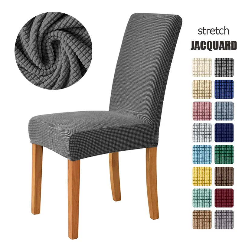 Jacquard Chair Cover Corn Kernel Fabric Universal Size Chair Covers Stretchy Seat Slipcovers for Dining Room Home Decor