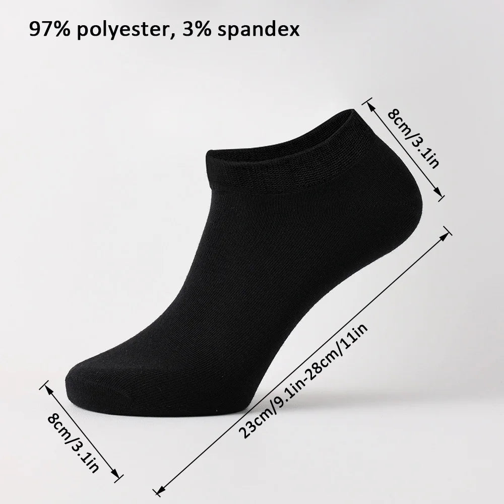 10 Pairs of Men's/Women's Ankle Socks, Plain Color, Anti Odor, Summer Ankle Socks, Casual and Breathable Low-Cut Socks